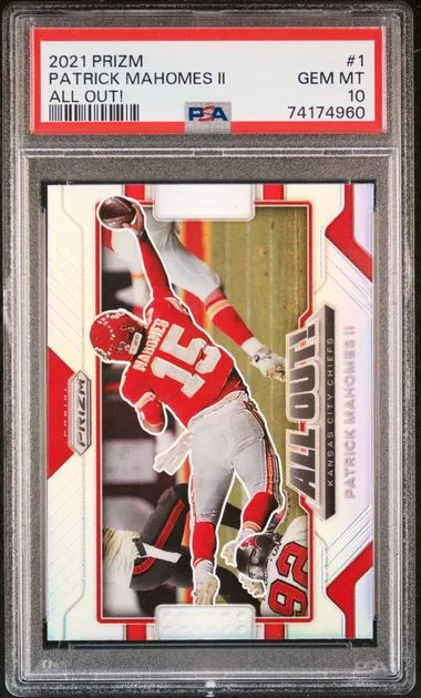 2021 Panini Prizm Patrick Mahomes II All Out! #1 card image