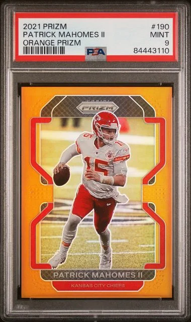 2021 Panini Prizm Patrick Mahomes II Orange Prizm #190 card image