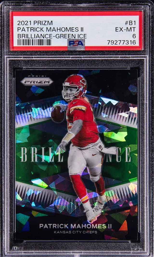 2021 Panini Prizm Patrick Mahomes II Brillance Gold Prizm #B-1 card image