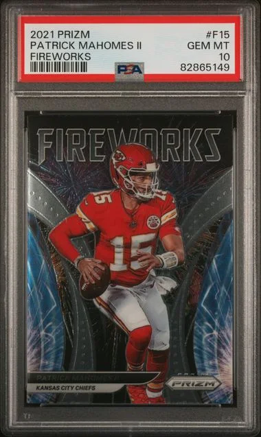 2021 Panini Prizm Patrick Mahomes II Fireworks #F15 card image