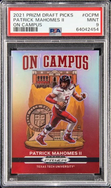 2021 Panini Prizm Patrick Mahomes II On Campus #OCPM card image