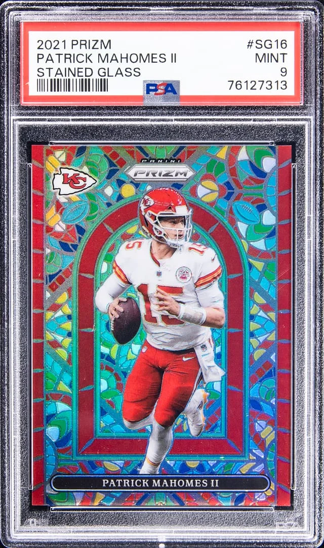 2021 Panini Prizm Patrick Mahomes II Stained Glass #SG-16 card image