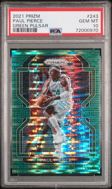 2021 Panini Prizm Paul Pierce Green Pulsar #243 card image