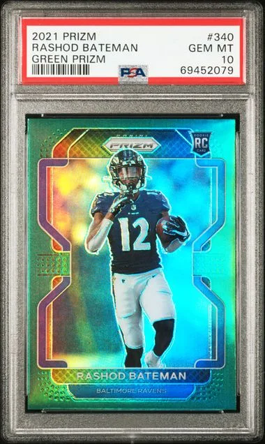 2021 Panini Prizm Rashod Bateman Green Prizm #340 card image