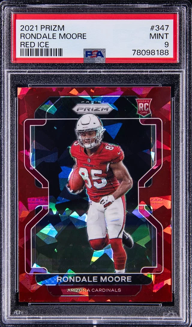2021 Panini Prizm Rondale Moore Red Ice #347 card image