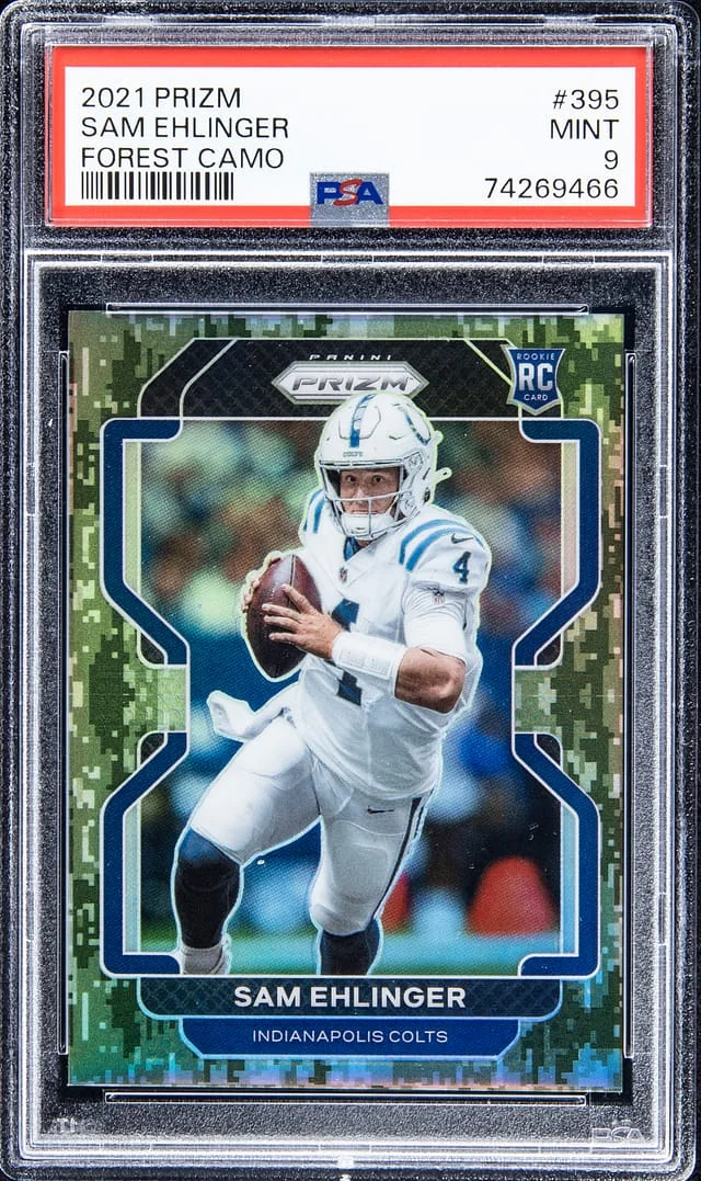 2021 Panini Prizm Sam Ehlinger Forest Camo Prizm #395 card image