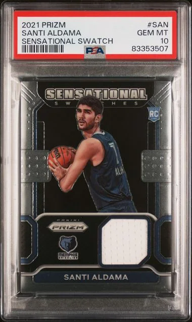 2021 Panini Prizm Santi Aldama Sensational Swatches #SAN card image