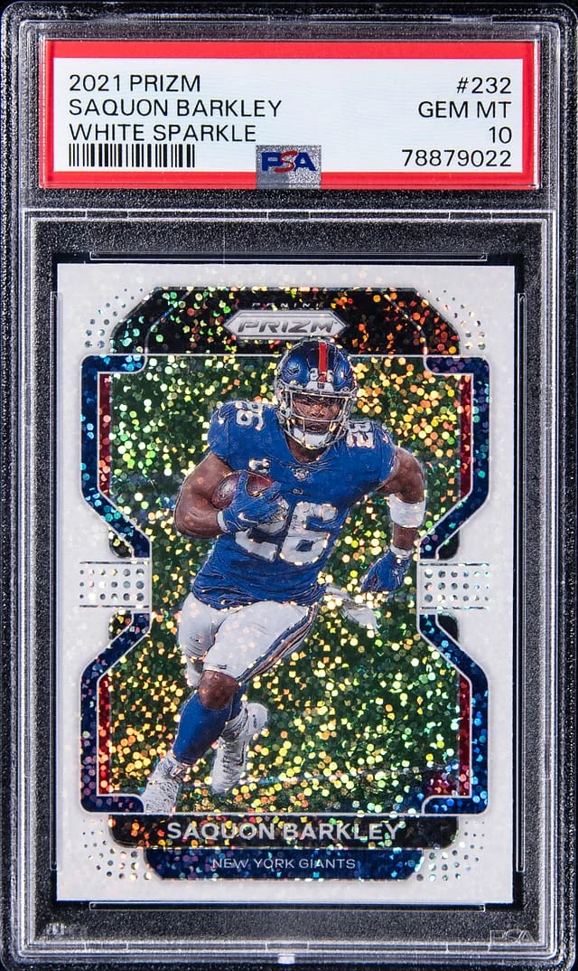 2021 Panini Prizm Saquon Barkley White Sparkle #232 card image