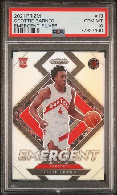 2021 Panini Prizm Scottie Barnes Emergent Silver #13 card image