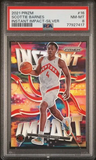 2021 Panini Prizm Scottie Barnes Instant Impact Silver #16 card image