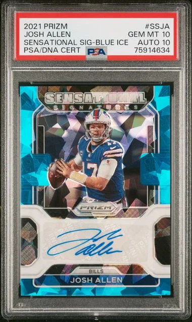 2021 Panini Prizm Sensational Signatures Blue Ice Ssja Josh Allen #no-number card image
