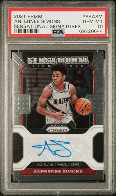 2021 Panini Prizm Sensational Signatures Ssasm Anfernee Simons #no-number card image