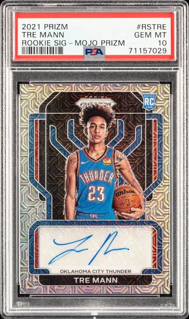 2021 Panini Prizm Signatures Mojo Prizm Rstre Tre Mann #no-number card image