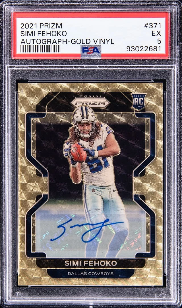 2021 Panini Prizm Simi Fehoko Autographs Gold Vinyl #371 card image