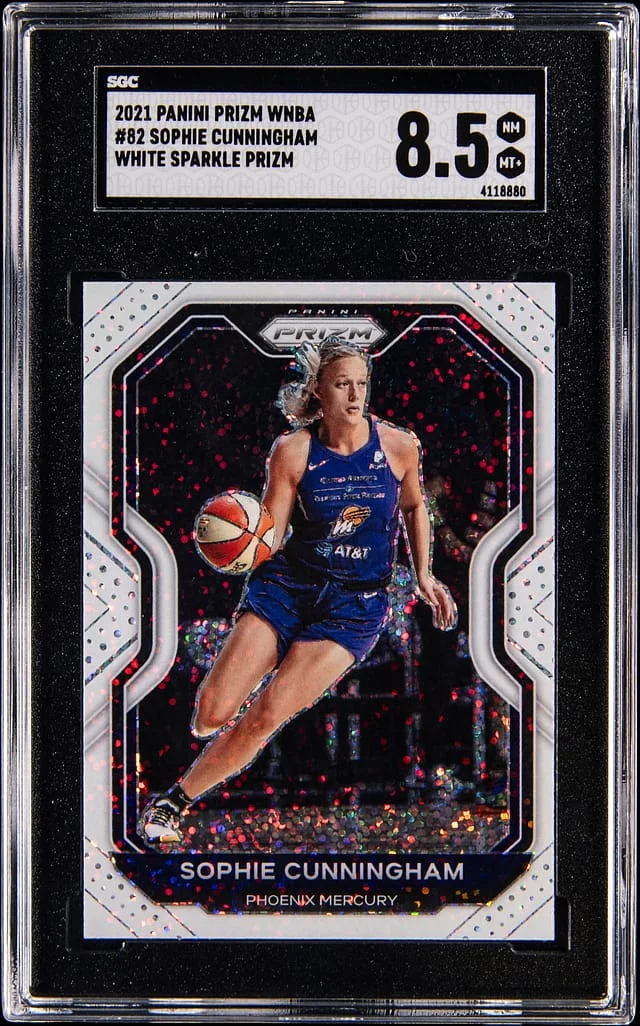 2021 Panini Prizm Sophie Cunninngham WNBA White Sparkle Prizm #82 card image
