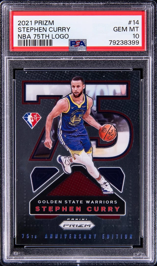 2021 Panini Prizm Stephen Curry Nba 75Th Logo #14 card image