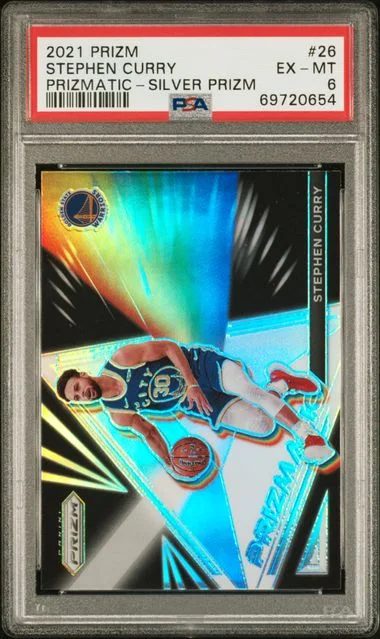 2021 Panini Prizm Stephen Curry Prizmatic Silver Prizm #26 card image