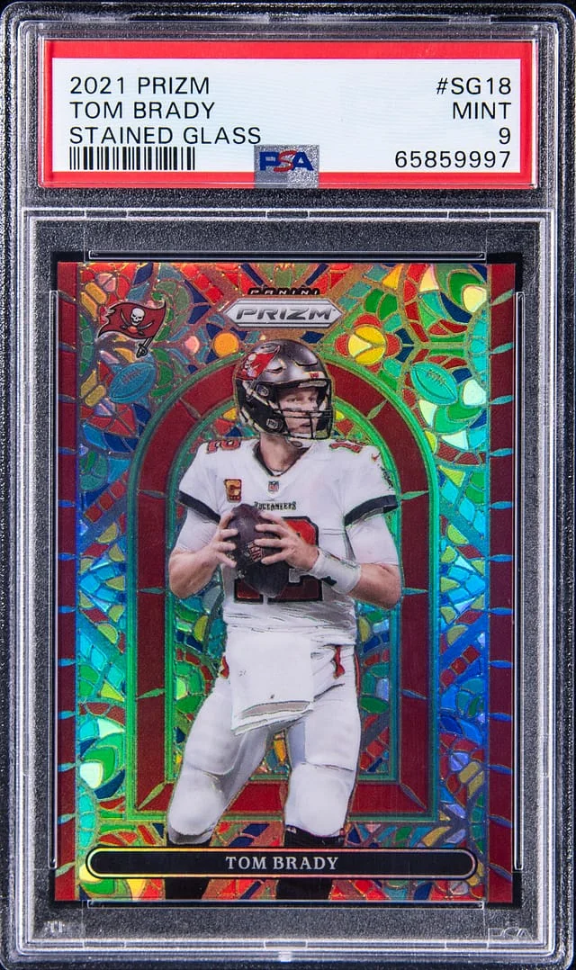 2021 Panini Prizm Tom Brady Stained Glass #SG18 card image