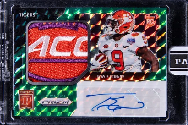 2021 Panini Prizm Travis Etienne Blockchain #CFA-TE card image