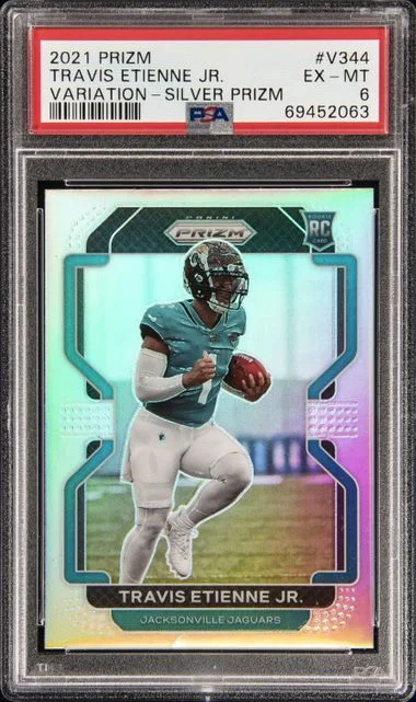 2021 Panini Prizm Travis Etienne Jr Variation - Silver Prizm #V344 card image