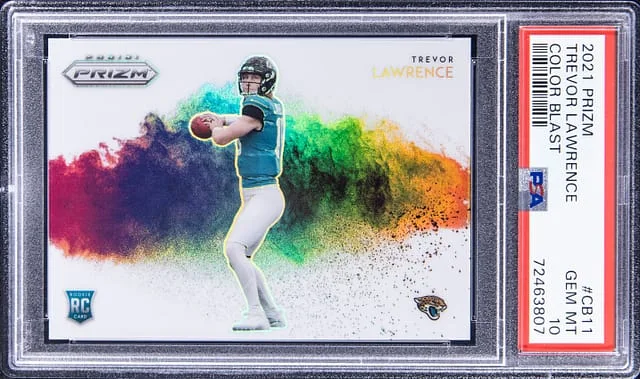 2021 Panini Prizm Trevor Lawrence Color Blast #CB-11 card image