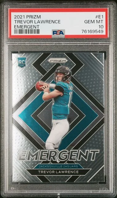 2021 Panini Prizm Trevor Lawrence Emergent #E1 card image