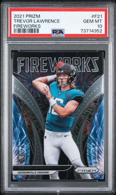 2021 Panini Prizm Trevor Lawrence Fireworks #F21 card image