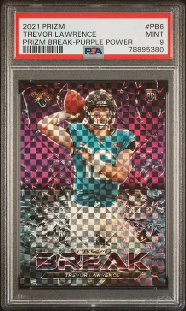 2021 Panini Prizm Trevor Lawrence Prizm Break Purple Power #PB-6 card image