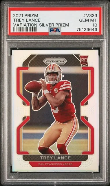 2021 Panini Prizm Trey Lance Variation Silver Prizm #V-333 card image