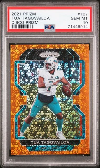 2021 Panini Prizm Tua Tagovailoa Disco Prizm #107 card image