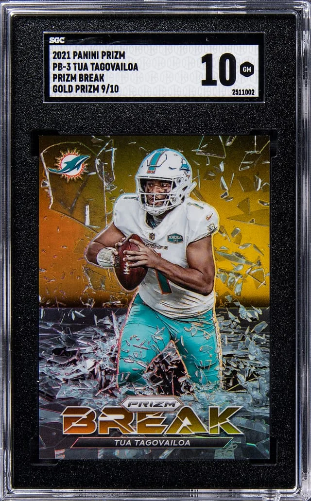 2021 Panini Prizm Tua Tagovailoa Prizm Break Gold #PB-3 card image