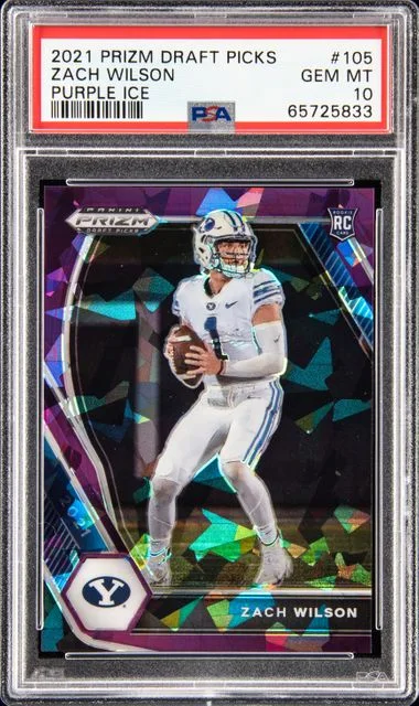 2021 Panini Prizm Zach Wilson Purple Ice #105 card image