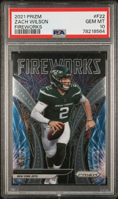 2021 Panini Prizm Zach Wilson Fireworks #F22 card image