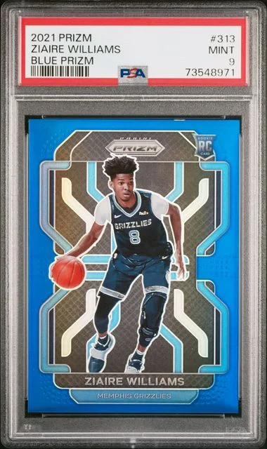 2021 Panini Prizm Ziaire Williams Blue Prizm #313 card image