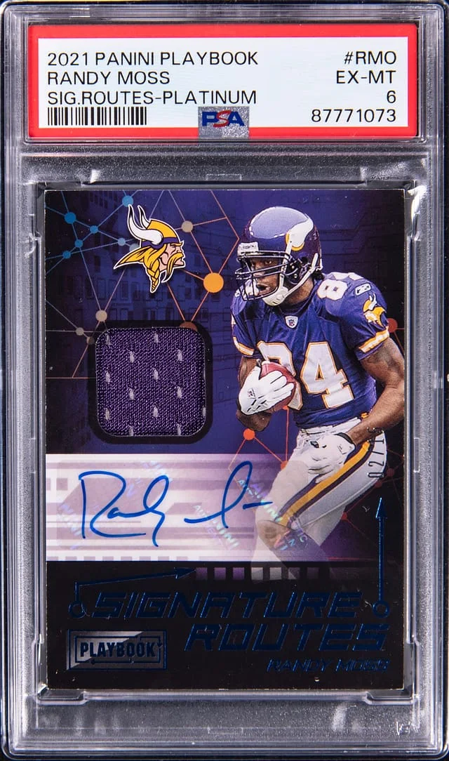 2021 Panini Randy Moss Playbook Signature Routes Platinum #RMO card image