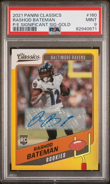 2021 Panini Rashod Bateman Classics Premium Edition Significant Signatures-Gold #160 card image
