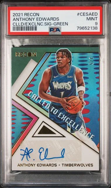2021 Panini Recon Anthony Edwards Called To Excellence Signatures Green #CES-AED card image
