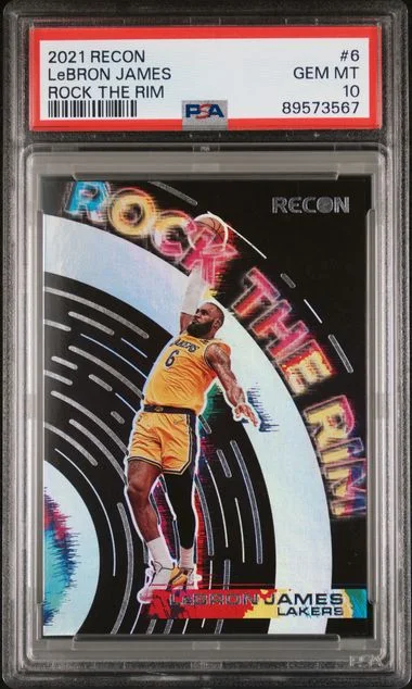 2021 Panini Recon LeBron James Rock The Rim #6 card image