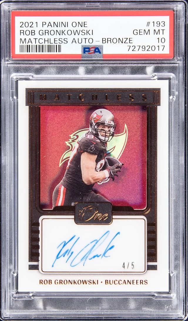 2021 Panini Rob Gronkowski One Matchless Auto - Bronze #193 card image