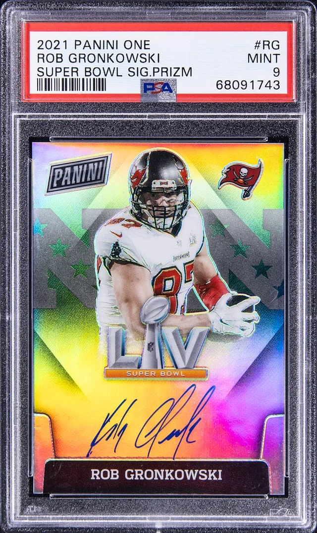 2021 Panini Rob Gronkowski One Super Bowl Signature Prizm #SBLV-RG card image