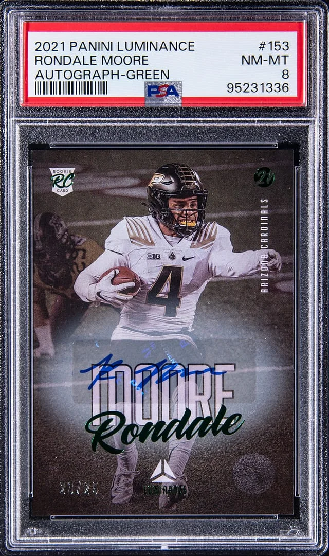 2021 Panini Rondale Moore Luminance Autograph Green #153 card image