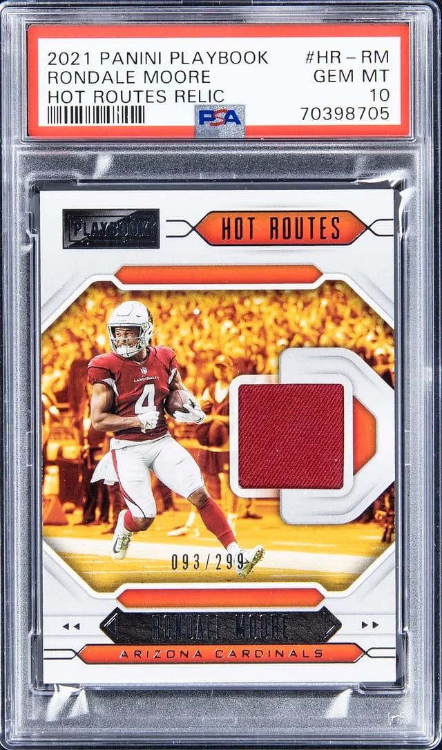 2021 Panini Rondale Moore Playbook Hot Routes Relic #HR-RM card image