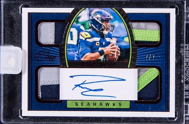 2021 Panini Russell Wilson One Quad Patch Autographs Red #53 card image