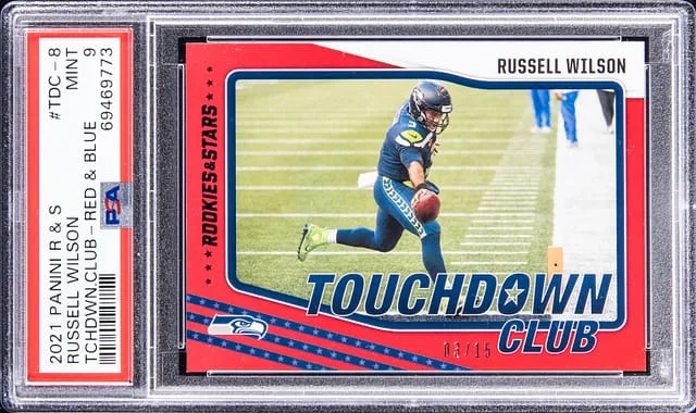 2021 Panini Russell Wilson Rookies & Stars Touchdown Club Red & Blue #TDC-8 card image