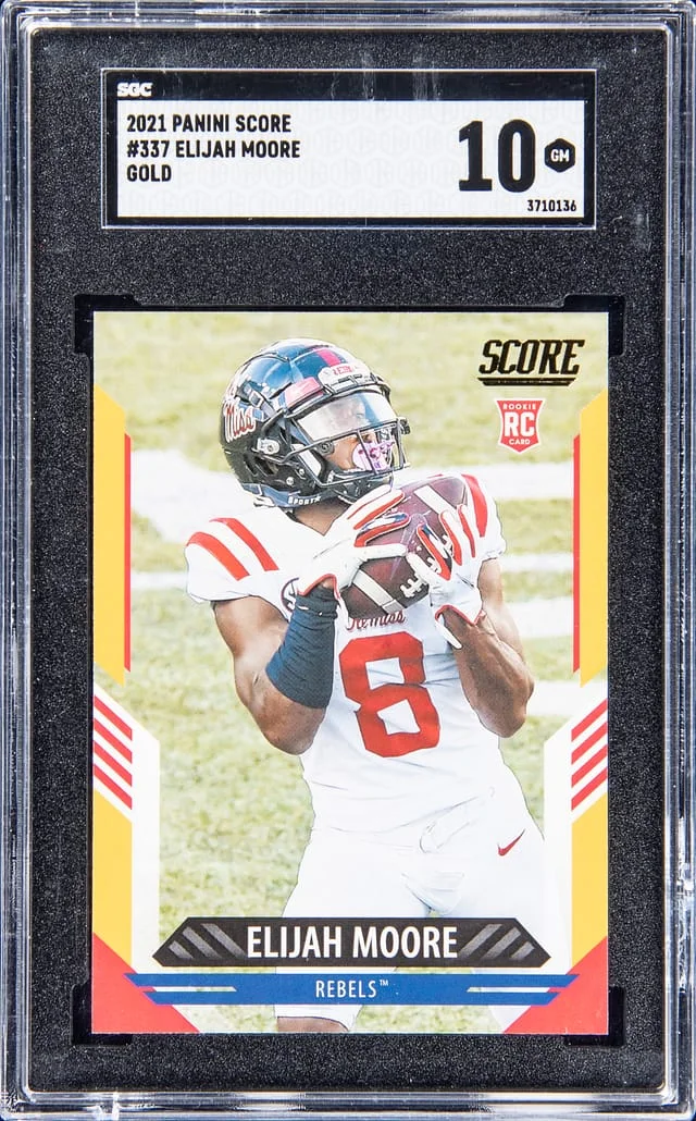 2021 Panini Score Elijah Moore Gold #337 card image
