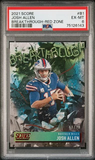 2021 Panini Score Josh Allen Breakthrough Red Zone #B1 card image