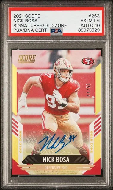 2021 Panini Score Nick Bosa Signature-Gold Zone #263 card image