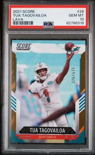 2021 Panini Score Tua Tagovailoa Lava #28 card image
