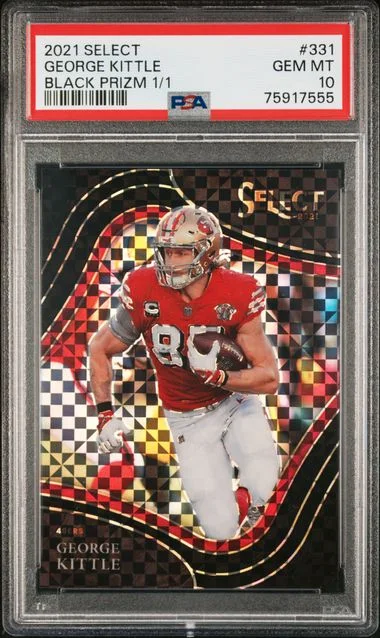 2021 Panini Select 331 George Kittle Black Prizm #1/1 card image