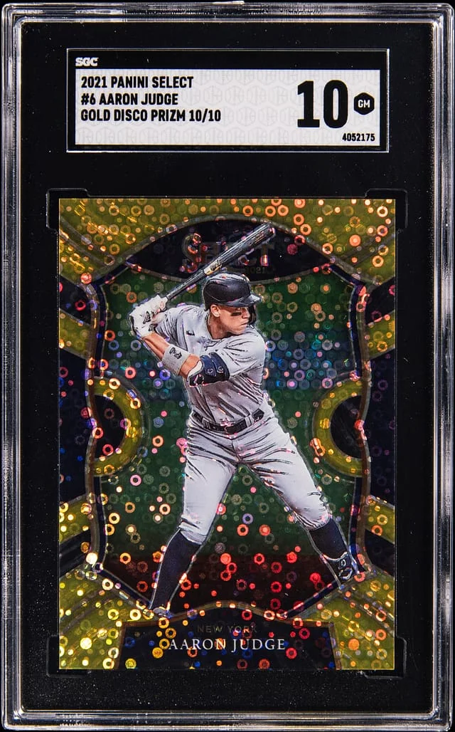 2021 Panini Select Aaron Judge Gold Disco Prizm #6 card image
